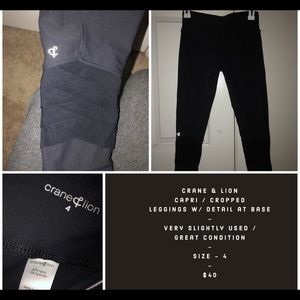 Crane & lion cropped yoga legginge